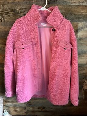 Pink Sherpa Shacket